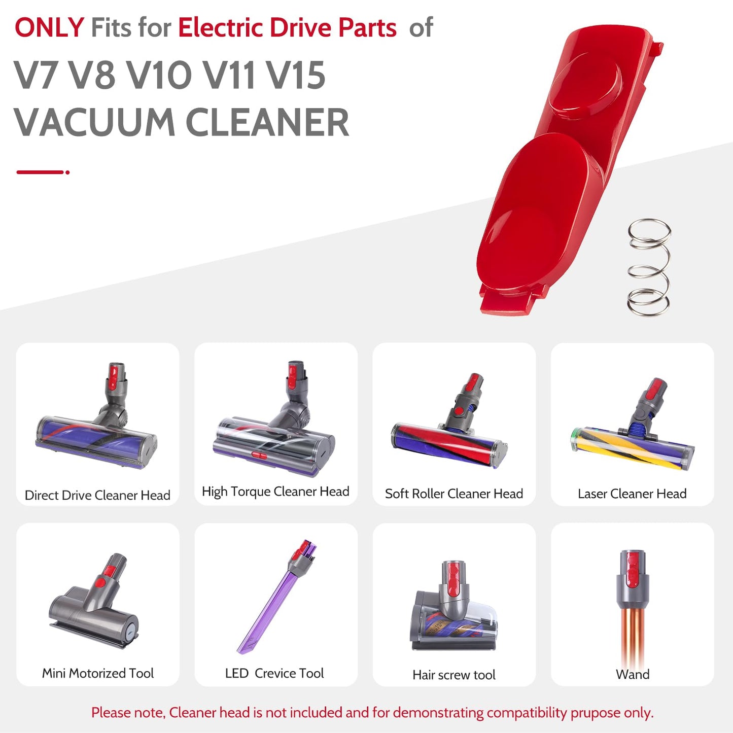 Wand Tube/Cleaner Head Clip Latch Tab Button