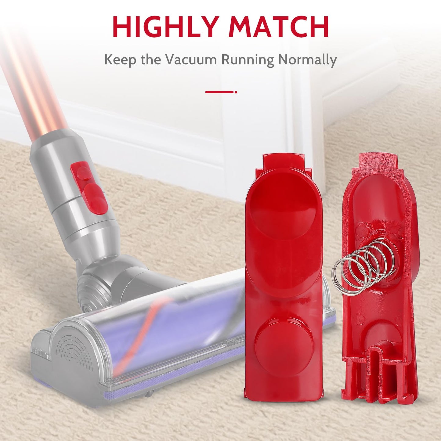 Wand Tube/Cleaner Head Clip Latch Tab Button