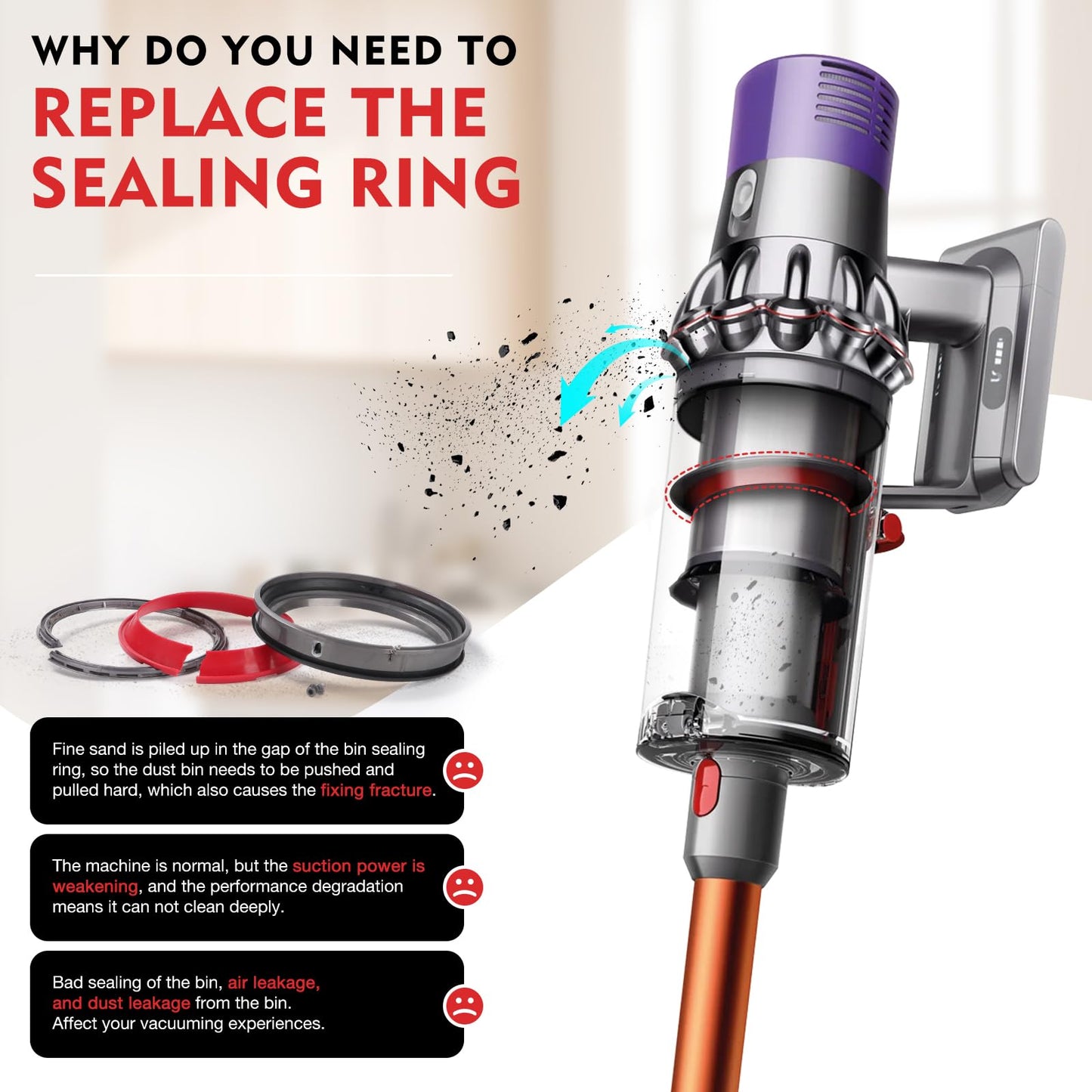 V10 Dust Bin Top Fixed Sealing Ring