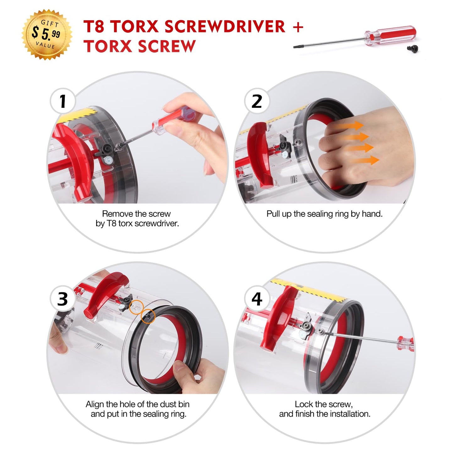 V10 Dust Bin Top Fixed Sealing Ring